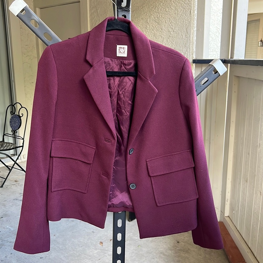 Ann Klein Wine Color Blazer